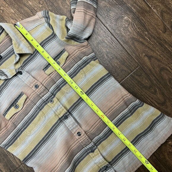 WOMENS PATAGONIA GRAY YELLOW ORANGE STRIPED LONG SLEEVE BUTTON FLANNEL SHIRT 2 - Picture 12 of 12